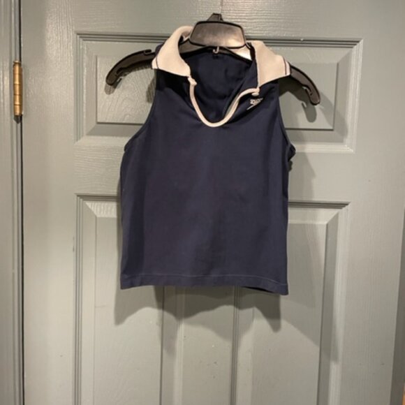 Rare circa 80s navy Speedo top w/white collar, 36C, never worn - Picture 2 of 4